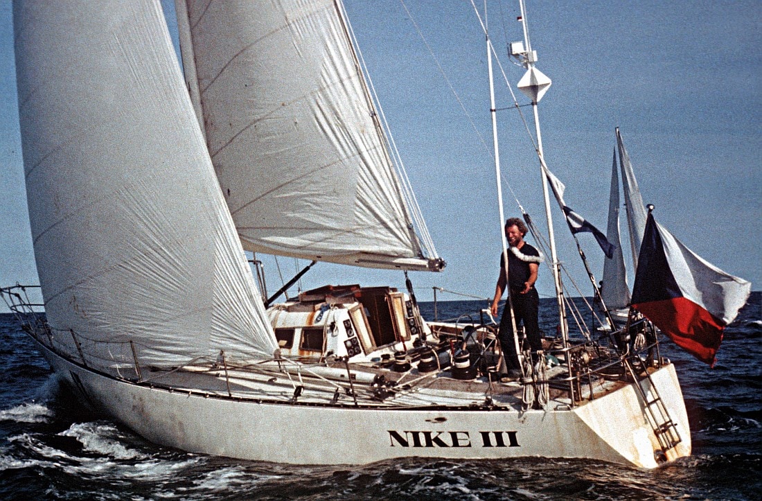 Richard Konkolski na lodi.