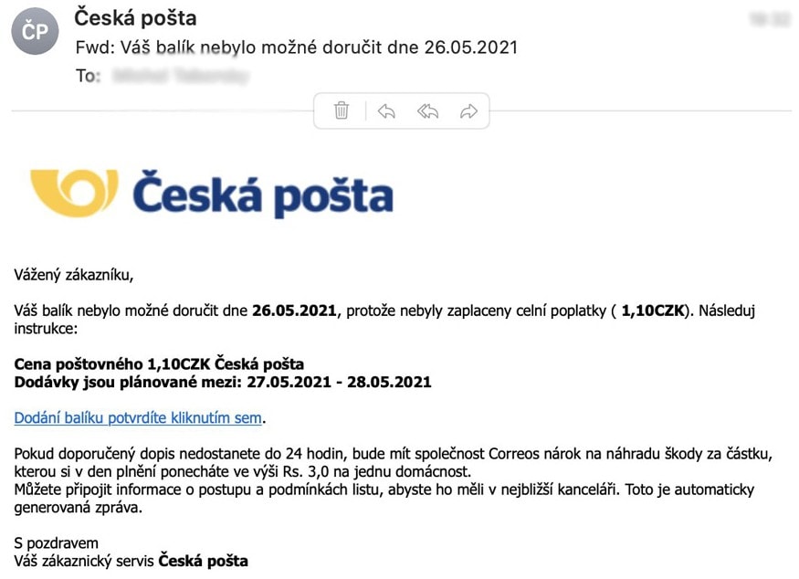 Podvodníci se někdy vydávají i za Českou poštu.