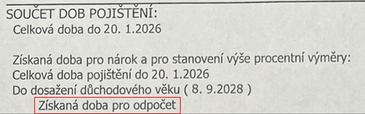 Součet dob pojištění pro poloviční krácení.