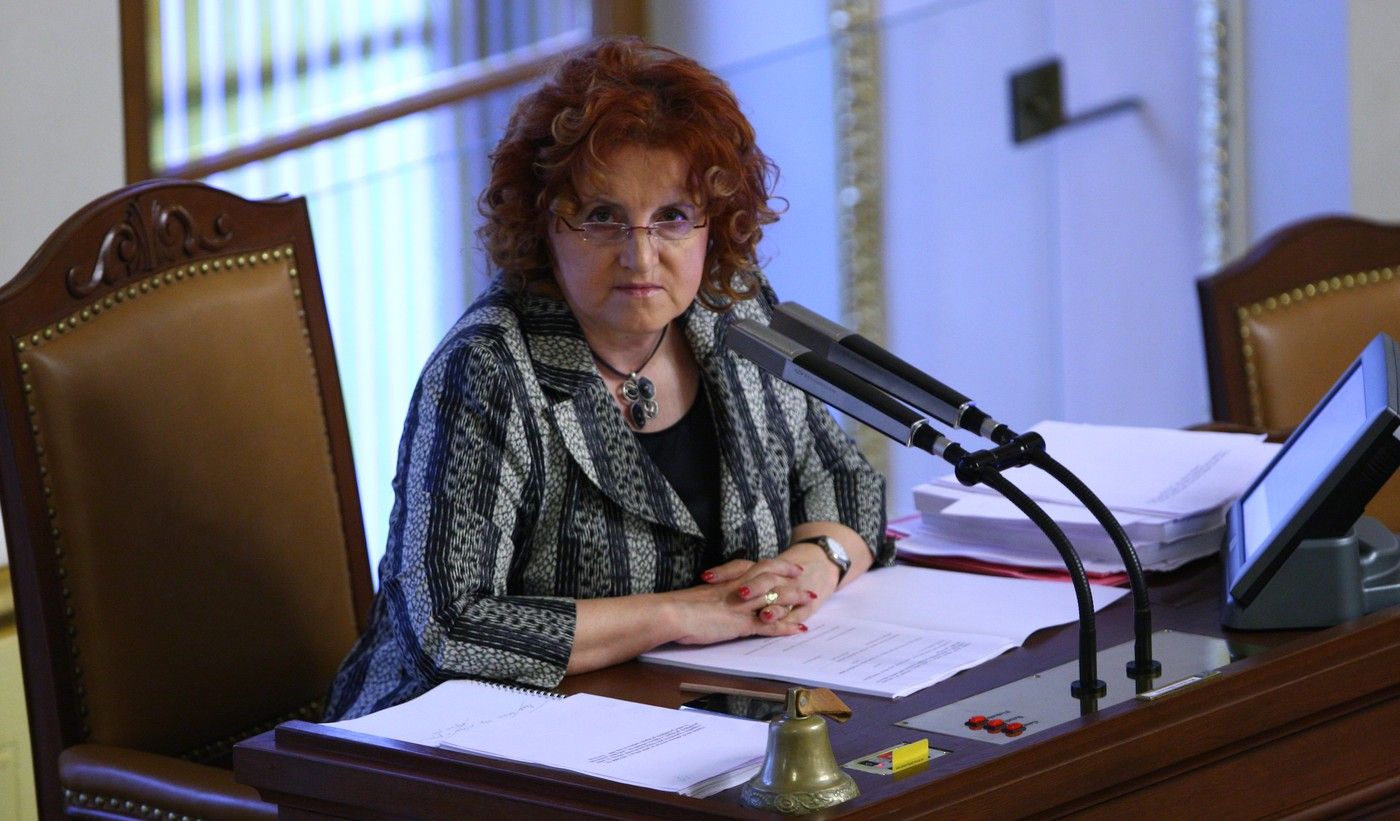 Vlasta Parkanová v době, kdy byla poslankyní.