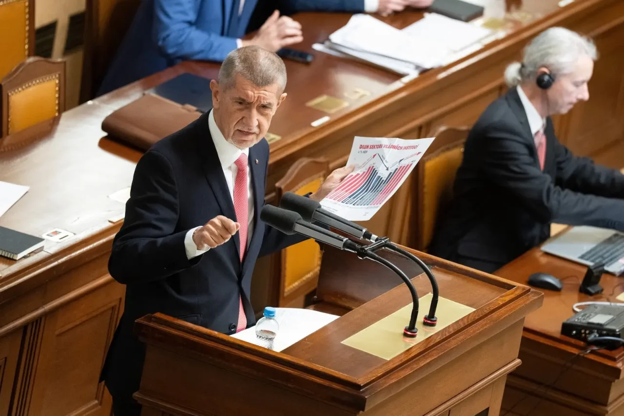 Premiér Andrej Babiš při projednávání návrhu státního rozpočtu na příští rok.